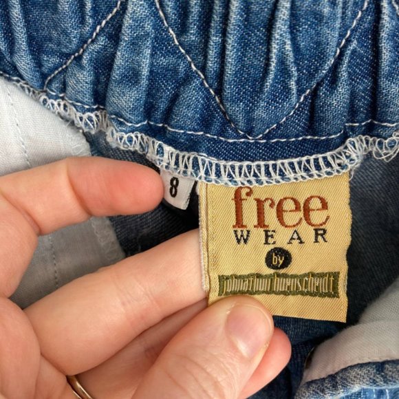 Free Wear Womens Button Fly Designer Denim Skirt 8 - Picture 5 of 8